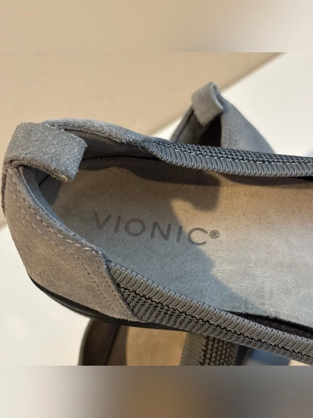 Vionic Jacey Grey Knit Wedge Slip On Shoes Orthotic Comfort Women’s Sz 8.5 Wide